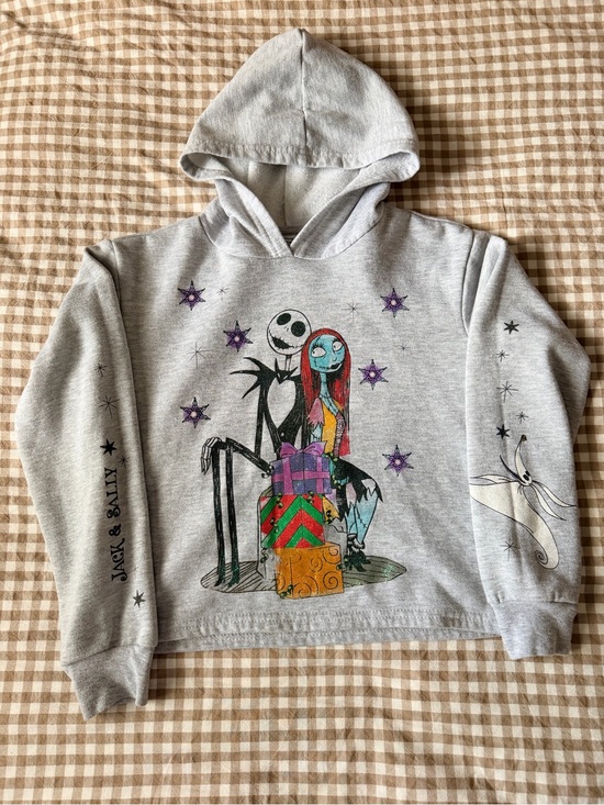 Disney Other - Disney The Nightmare Before Christmas Jack & Sally Light Grey Pullover Hoodie